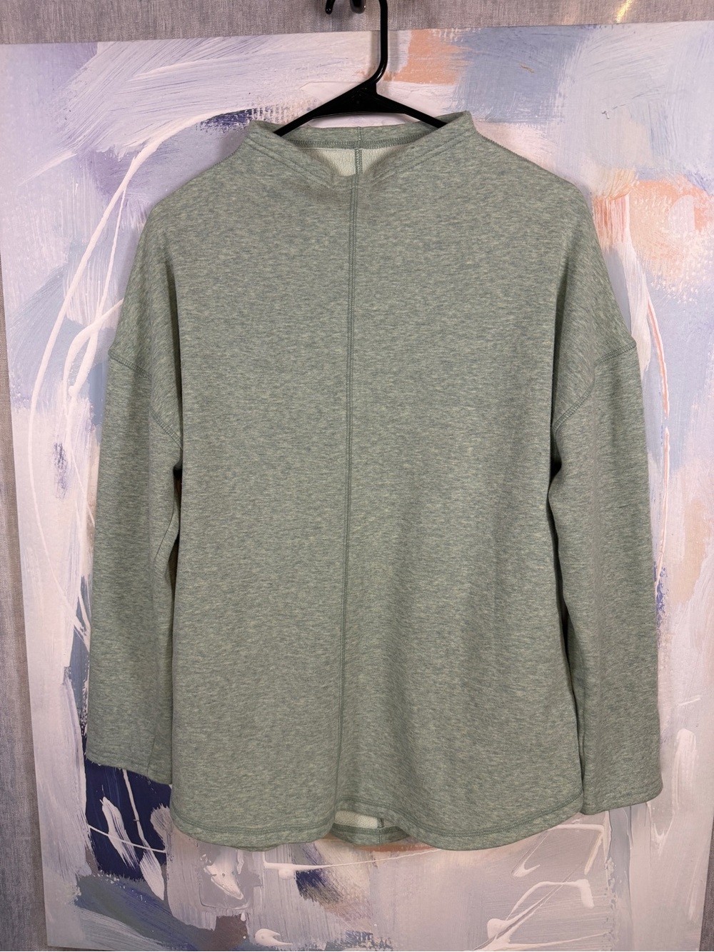 A New Day Pale Sage Green Mock Neck Pullover Top Women’s M